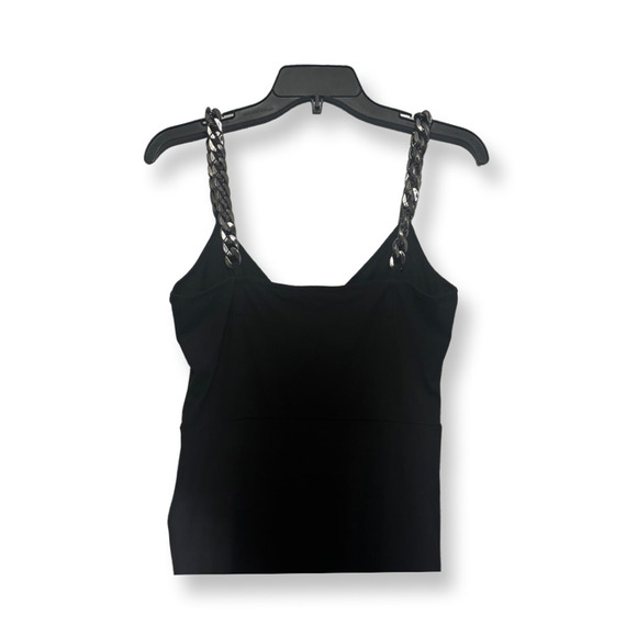 BB Dakota Womens Slip Dress Black Stretch Mini V Neck Chain Strap Sexy M New - Picture 5 of 8